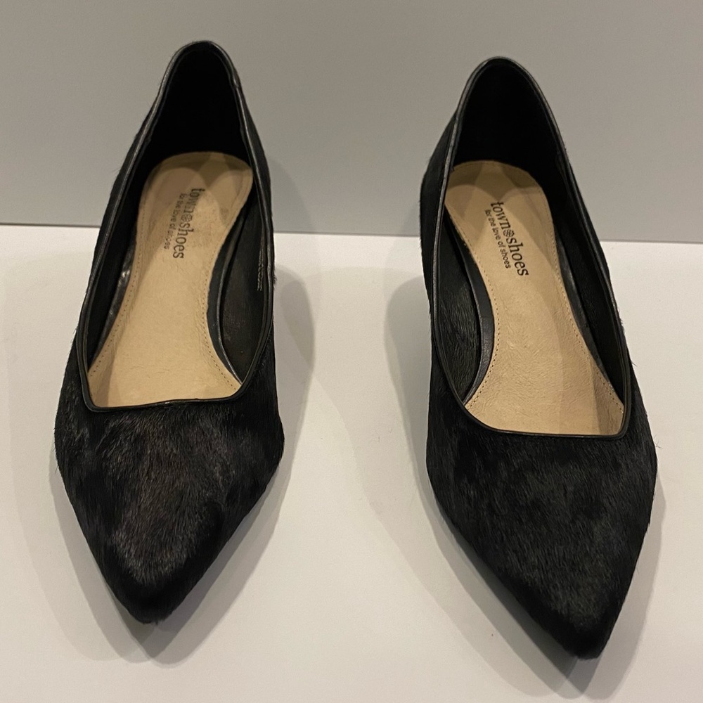 Stunning Leather Cow Hide 2” Pump Heel Wedge